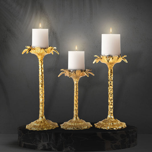Skyfyre Plam Tree Candle Holder (Set of 3)