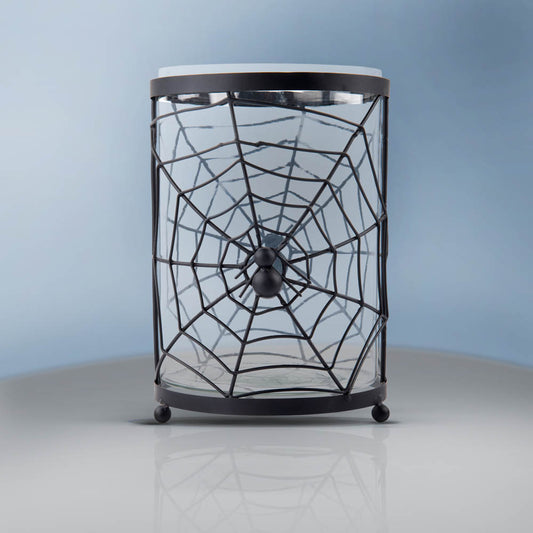 Cobweb Glass Hurricane Candle Holder