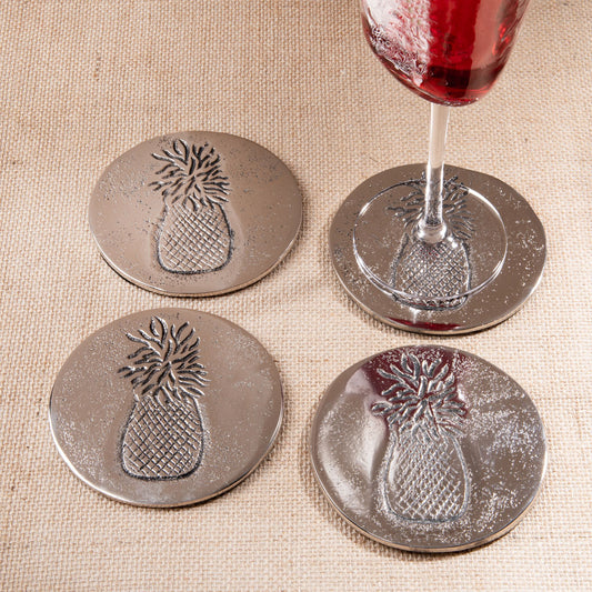 Blink Sprinkle Pineapple Wine Glass Coasters (Set of 4 Pcs)