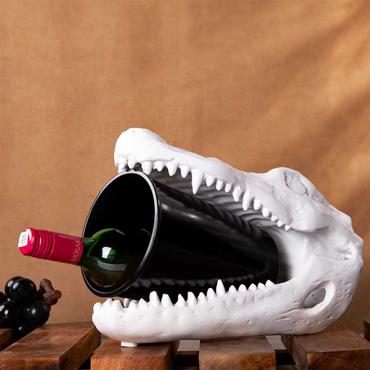 White Alligator Head Bottle Holder