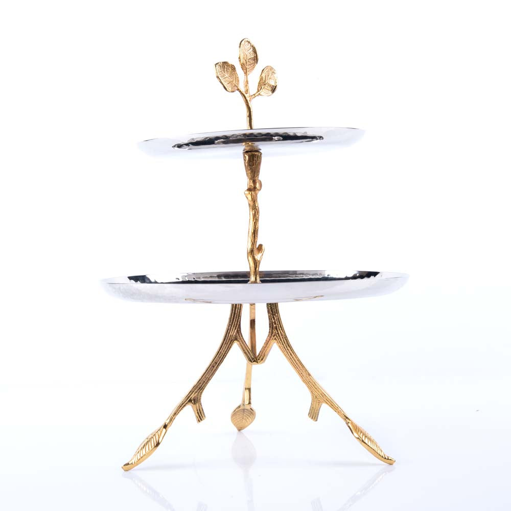 2 tier cake stand gold