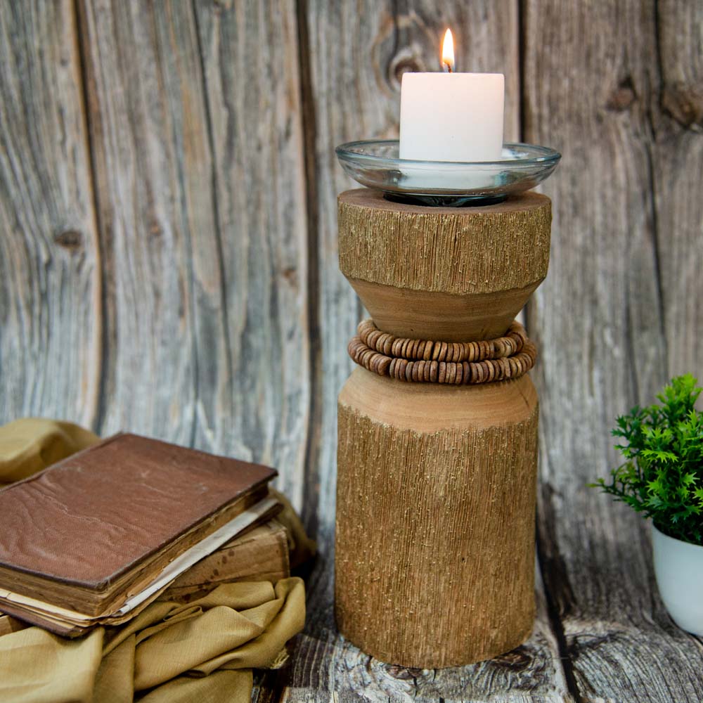 wooden tealight candle holders