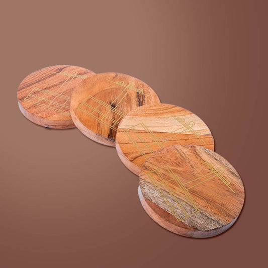 Woodpecker Wooden Coasters (Set of 4 Pcs)