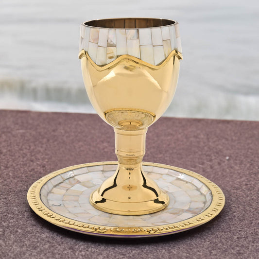 Luxury Brass Wine Goblet Glass & Coaster Set