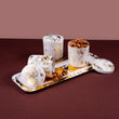 Goldfoil Serving Jars & Tray (Set Of 4 Pcs)